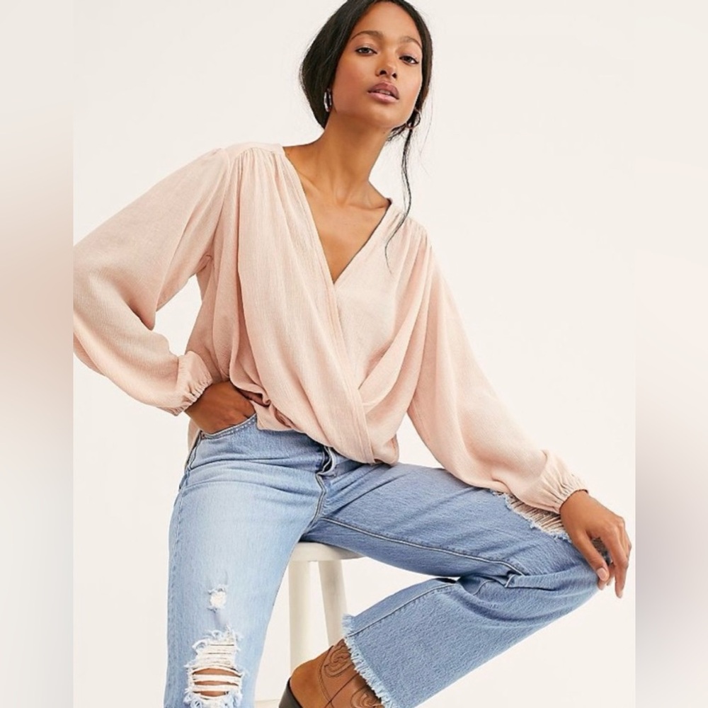 Free People Blush Pink Blouse